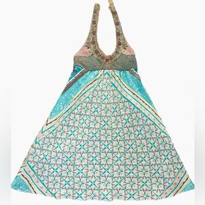 Nicole Miller Vintage Beaded Silk Floral formal Y2K Fairygoth Boho Women…